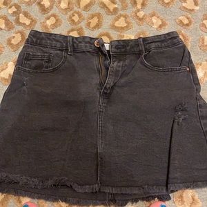 zara girls black jean skirt!